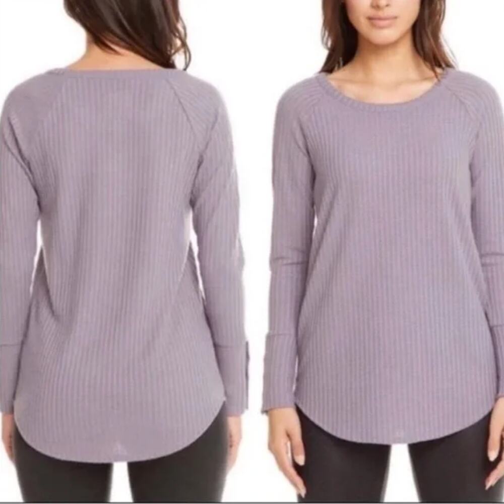 Chaser Crewneck Waffle Knit Long Sleeve Thermal Top Size XXL Casual Colorful